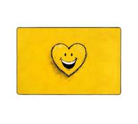 YTUOPWE Tapis de sol en flanelle avec motif « Smiling Love » - 152,4 x 99,1 cm - Pour salon, bureau, table basse, lit, balcon