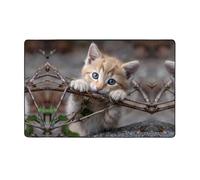 YTUOPWE Tapis de sol en flanelle motif chaton tirant sur une branche 152,4 x 99,1 cm pour salon, bureau, table basse, lit, balcon