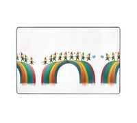 YTUOPWE Tapis de sol en flanelle motif fées dansant sur l'arc-en-ciel 152,4 x 99,1 cm pour salon, bureau, table basse, lit, balcon