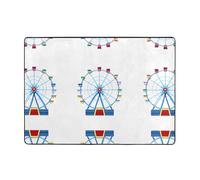 YTUOPWE Tapis décoratif à motif de grande roue tournante, 203,2 x 147,3 cm, doux, moelleux, absorbant l'eau, durable, pour salon, bureau, table basse, lit, balcon