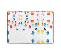 YTUOPWE Tapis doux et moelleux pour salon, bureau, table basse, lit, balcon, 203,2 x 147,3 cm, motif graphique irrégulier coloré