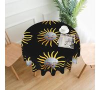 YTUOPWE The kind sun Nappe ronde décorative 152,4 cm pour salle à manger intérieure et extérieure, fête, mariage