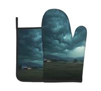 YTUOPWE The Storm After the Calm Picture Kitchen Lot de 2 gants résistants à la chaleur et coussinets isolants