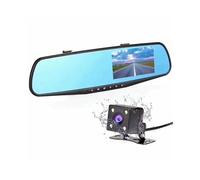 YTVPPKLGG Caméra d'aide Parking Caméra de Tableau de Bord DVR à Double Objectif avec rétroviseur de 4,3 Pouces 1080P