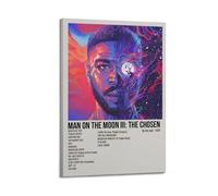 YTWRGWERR Kid Cudi Album Man On The Moon III The Chosen Poster décoratif sur toile pour salon, chambre à coucher - 30 x 45 cm - Style cadre