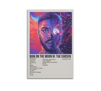 YTWRGWERR Kid Cudi Album Man On The Moon III The Chosen Poster décoratif sur toile vintage pour salon, chambre à coucher - 60 x 90 cm - Style sans cadre