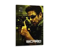 YTWRGWERR Sicario 2015 (2) Affiches murales esthétiques et décoratives sur toile pour salon, chambre à coucher, 20 x 30 cm, avec cadre