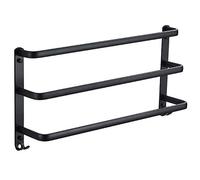 YTXWZ Porte Serviette Salle de Bain Mural Noir 20 Pouces, Barres Porte Serviettes Mural Adhesif pour Douche et Cuisine, sans Punch, Protection Contre la Corrosion Rouille40cm/16in