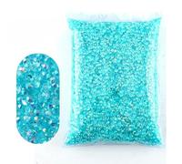 YTYHFEM 2-6mm Résine Non Hot Fix Strass Cristaux À Dos Plat Strass Pierres-Bleu Lac AB-3mm10000piece