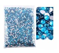 YTYHFEM Résine à Fond argenté à Dos Plat, Strass Non correcteurs, Grand Paquet de Cristaux et Strass-5 Bleu Capri-0.3cm SS10-50000 pièces