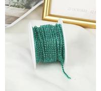 YTYHFEM SS6-SS12 10 mètres coloré Strass chaîne Garniture Verre Cristal Tasse chaîne Strass Bande pour Bricolage-Vert Zircon-SS12-0.3cm-1yard