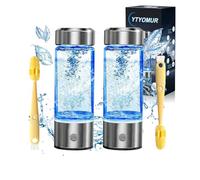 YTYOMUR Bouteille d'eau Hydrogène - 450 ml - Générateur d'eau Hydrogène Portable et Rechargeable - Électrolyse Rapide de 3 Minutes pour Bureau, Vie (2 Pièces)