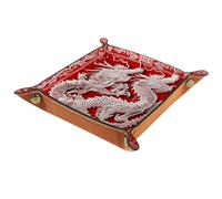 YTYVAGT Plateau de bureau de boîte de rangement pour le stockage de petits accessoires,4.5x1.18 in,dragon chinois rouge