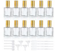 YU FENG 12pcs Clear Perfume Spray Bottles 15ml Glass Fine Mist Sprayer Empty Spray Bottles Refillable Container Perfume Atomizer for Cleaning, Essential Oil, Liquid