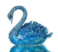 YU FENG Boîte à Bijoux à charnière en Forme de Cygne Bleu - Figurines de Collection pour décoration d'intérieur