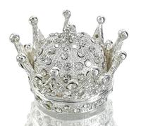 YU FENG Boîte à bijoux créative vintage en forme de couronne en cristal, cadeau de Noël ou d'anniversaire, petite taille