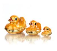 YU FENG Boîte à bijoux en forme d'animal pour filles, boîte à bijoux décorée pour femme (3 canards jaunes)
