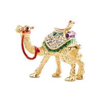 YU FENG Figurines de Chameau en Cristal, Ornement décoratif, Statues de Chameau en émail doré, boîte à Bijoux à charnière