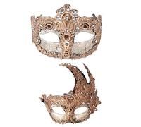 YU FENG Lot de 2 masques vénitiens pour bal masqué ou fête costumée