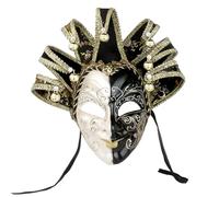 YU FENG Masque de Mardi Gras de la Nouvelle-Orléans - Noir et blanc - Costume de bouffon - Défilés de carnaval - Noir