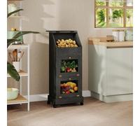 YU YUSING Garde Manger Grillagé Légumes XL - 3 Étagères, roulettes, Noir