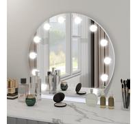 YU YUSING Hollywood Miroir de Maquillage avec Éclairage, 12 LED à Intensité Variable, 3 Modes, Rond, Miroir de Table Salle de Bain, Contrôle Tactile, pour Chambre à Coucher, Coiffeuse