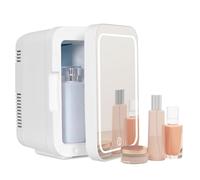 YU YUSING Mini Frigo Cosmétique 4L avec Miroir LED, Petit Frigo de Chambre Cosmétique avec Fonction Chaud/Froid, Mini Réfrigérateur Portable, 12V/220V, Miroir Maquillage pour Voitures (Blanc)