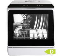 YU YUSING Mini Lave-vaisselle Compact 45cm 5 Couverts, 5+1 Programmes, Séchage PTC, Sans ou Avec Arrivée d'Eau, Petit Lave Vaisselle Pose Libre, Portable, Réservoir 5L, Écran LED, Blanc et Noir