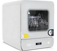 YU YUSING Mini Lave-vaisselle Compact 7 Programmes 37cm, Petit Lave-vaisselle de Table Portable 3 Couverts, Utilisable Avec ou Sans Arrivée d'Eau, Réservoir d'eau 4.8L, Écran LED, Camping