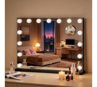 YU YUSING Miroir Hollywood Lumineux Noir avec 15 Ampoules, Port USB