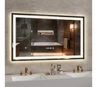 YU YUSING Miroir Lumineux Salle de Bain avec Éclairage LED 100x60cm Noir
