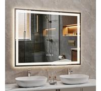 YU YUSING Miroir Lumineux Salle de Bain avec Éclairage LED 100x80cm Argenté