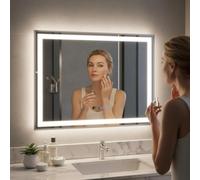 YU YUSING Miroir Lumineux Salle de Bain avec Éclairage LED 80x60cm Argenté