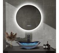 YU YUSING Miroir Lumineux Salle de Bain avec Éclairage LED Rond Mural 60cm