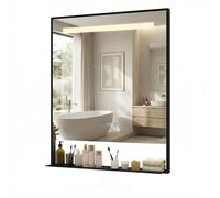 YU YUSING Miroir Salle de Bain Lumineux Aluminium avec Tablette 60x80cm