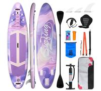 YU YUSING Paddle Gonflable Adulte 335cm, Planche de Stand up Paddle Gonflable 2 Personnes, Siège de Kayak, Pagaie Aluminium, Support Caméra, Pompe, Tous Niveaux, jusqu'à 150 kg, Violet Mystique