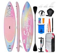 YU YUSING Paddle Gonflable Adulte 335cm, Planche de Stand up Paddle Gonflable 2 Personnes, Siège de Kayak, Pagaie Aluminium, Support Caméra, Pompe, Tous Niveaux, jusqu'à 150 kg, Rose Océanique