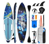 YU YUSING Paddle Gonflable Adulte 335cm, Planche de Stand up Paddle Gonflable 2 Personnes, Siège de Kayak, Pagaie Aluminium, Support Caméra, Pompe, Tous Niveaux, jusqu'à 150 kg, Bleu Nuit Étoilé