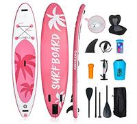 YU YUSING Planche de Paddle Gonflable de qualité supérieure avec pagaie réglable, Pompe, Sac à Dos, Laisse, Base GO-Pro, Sac étanche pour Adultes, enfantsadolescents (Rose)