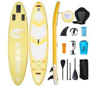 YU YUSING Planche de Stand-up Paddle Gonflable Adulte 335cm, Planche de Paddling Sup 2 Personnes, Siège Kayak, Support Caméra, Kayak Gonflable avec Pagaie Réglable, Pompe, Jusqu'à 150kg, Jaune