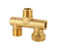 YUAEB biao Boutique Shop UK Collecteur en U Laiton, déviateur de Robinet 1/2" Une entrée Deux Sorties, 3 Options Filetage Interne/Externe, écrou Union 360°(Type C)