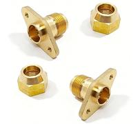 YUAEB biao Boutique Shop UK Lot de 2 sièges vanne d'arrêt AC en Laiton, raccord à Bride évasée pour réfrigération avec embase 1/4" 3/4" / 6,35-19,05mm, écrou Inclus(1/4'' Φ6.35)