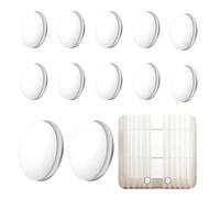 Yuaerbuo 12PCS Magnétiques Ronds Poids Rideau de Douche Magnetique Poid pour Rideaux, Aimant Rideau de Douche Adaptés Aux Rideaux et Nappes, Blancs, avec Boîte de Rangement