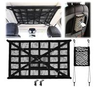 Yuaerbuo 90 x 65 cm Filet de Rangement Camping Car, Rangement Voiture pour Quatre Poignées de Toit, Trunk Storage Net Pocket pour Plupart Véhicules Toit, Fourgonnettes, Camping-Cars, SUV, Van