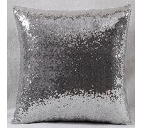 YUAFOAE Housse De Coussin Paillette Home Decoratif Vintage Doux Taie Oreiller Paillette DéCoration Maison Salon Chambre pour Canapé (40x40, Gris)