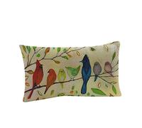 YUAFOAE Taies d'oreiller en Lin Rectangulaire Home Decoratif Canapé Housse De Coussin 30x50 Festival Decoration Fleur Imprimé pour Salon à La Maison