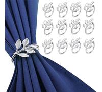 Yuaiosn 12 Pièces Rond de Serviette de Table, Ronds de Serviette en Argent, Feuille Rond de Serviette de Table, Anneau Porte-Serviettes pour Noel Mariage DîNer Banquet Banquet FêTe Anniversaire