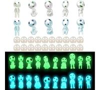 Yuaiosn 40 Pièces Lumineux Figurines Elfes des Arbres, Lumineux Elfes en RéSine, Figurines Elfes des Arbres, RéSine Balcon Jardin Decoration pour Micro Paysage Patio Extérieur Pelouse Cour（Bleu Vert）
