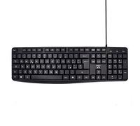 YUAKUOD Clavier avec câble USB avec écriture silencieuse, design italien QWERTY pour PC, ordinateur portable, Windows et systèmes d'exploitation, câble de 1,5 m, noir