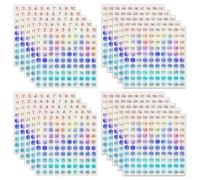 Yuanchu 2000 pièces Collection de peintures holographiques, 4 ensembles/20 feuilles 1-200 autocollants numériques Collection de numéros Autocollants publicitaires Autocollants Bureau Classification